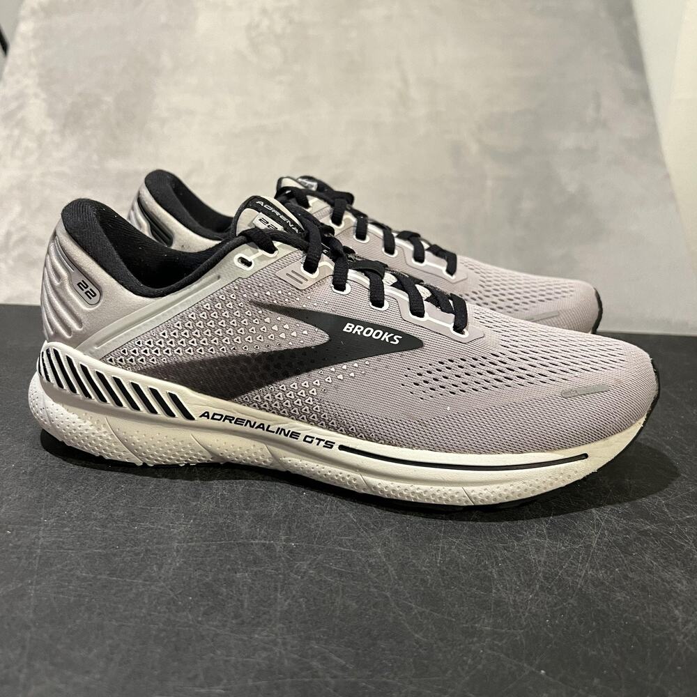 Brooks Adrenaline GTS 22 Running Shoes Mens Size 9.5 Gray Stability Sneakers